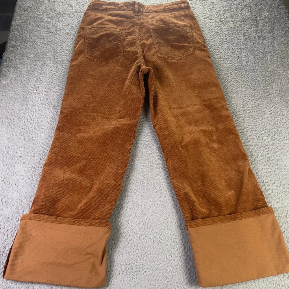 Pilcro Corduroy Pants Womens 30 Brown The Scotty Cuffed High Rise Anthropolgie - Picture 2 of 9